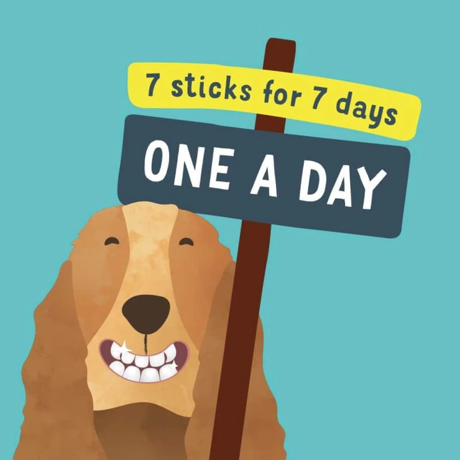 Edgard & Cooper Doggy Dental - Plantaardige tandverzorgingssticks voor middelgrote honden, appel en eucalyptus, 175 g