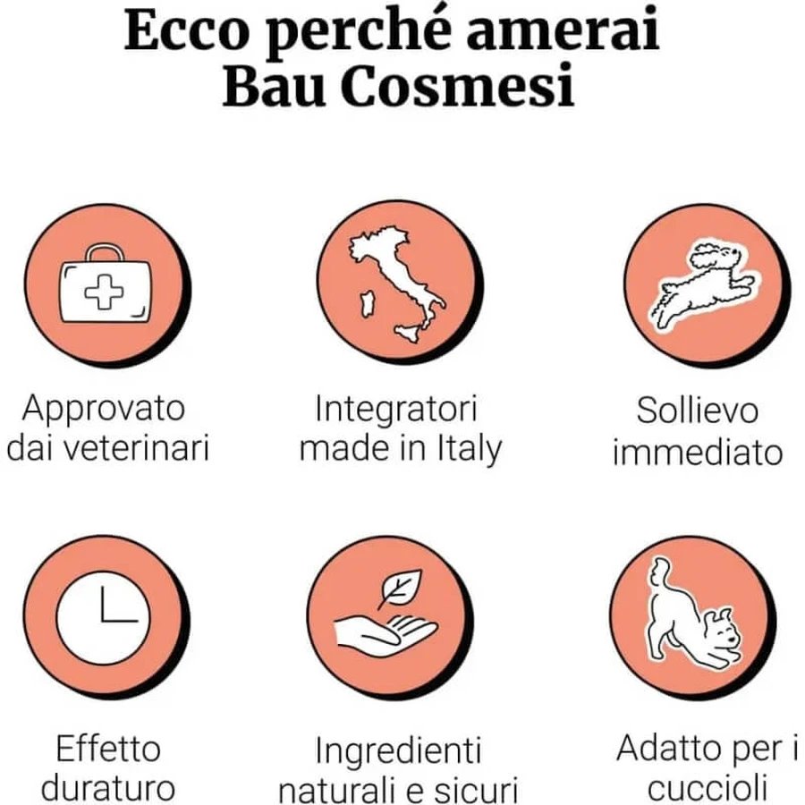 Bau Cosmetics: Vitalidad y brillo para el pelaje, 90 comprimidos: un complemento alimenticio para el pelaje de los perros