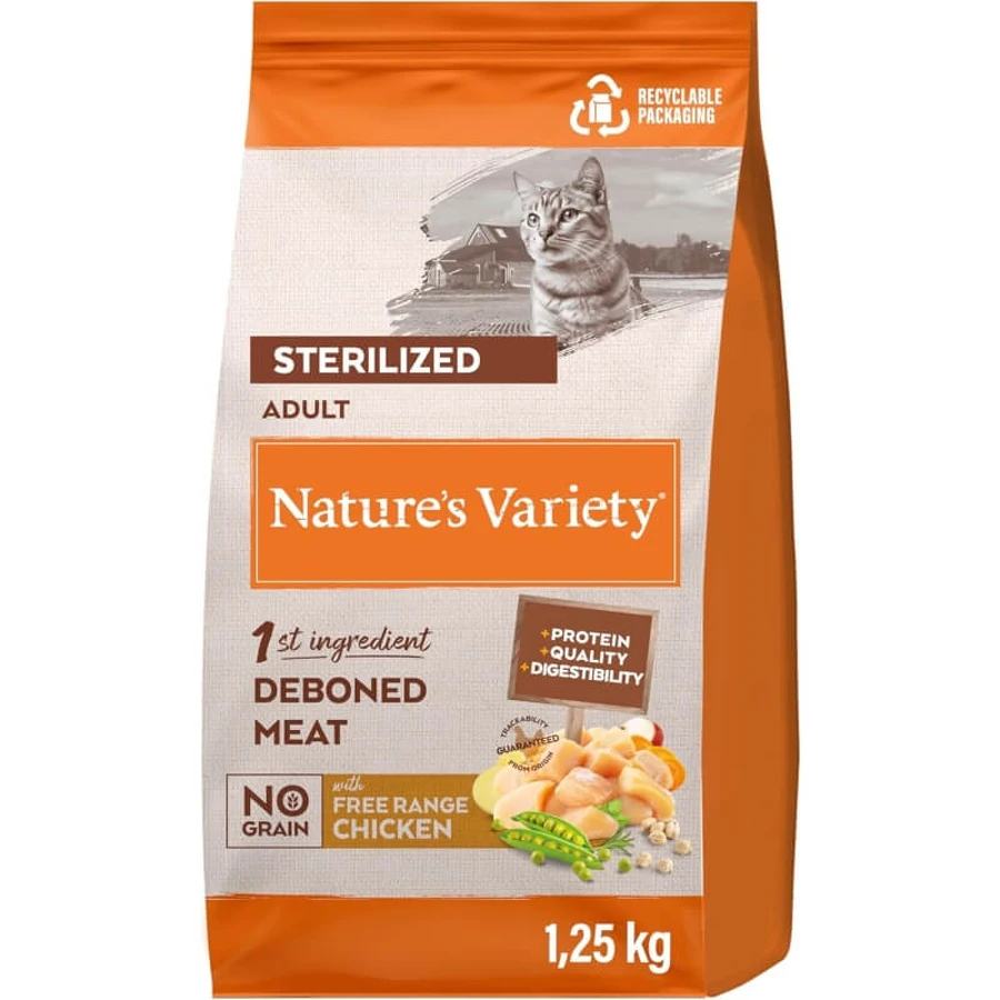 Nature's Variety Selected Chicken - Aliment complet pour chats adultes stérilisés, 1,25 kg
