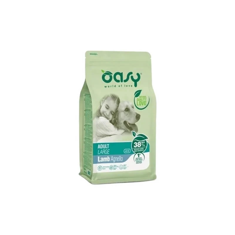 Oasy Adult Large Lamb - Compleet droogvoer voor volwassen honden van grote en reusachtige rassen, 12 kg