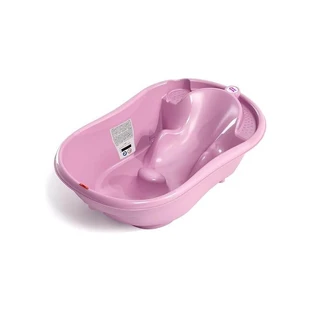 Okbaby Onda - Babybadje met thermometer en glijbaan, 0–12 maanden - Roze