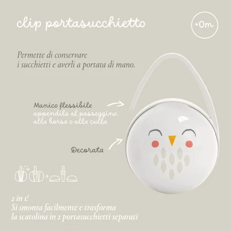 Suavinex Bonhomia – cutiuță pentru suzetă cu bufniță roz