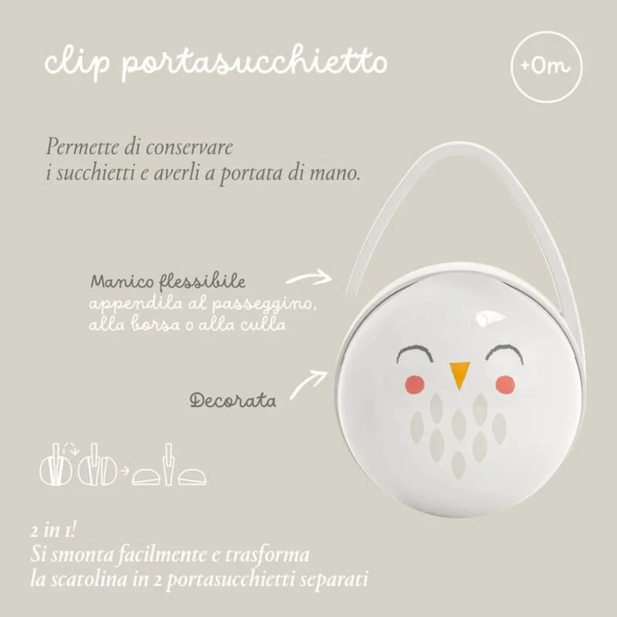 Suavinex Bonhomia – cutiuță pentru suzetă cu bufniță roz