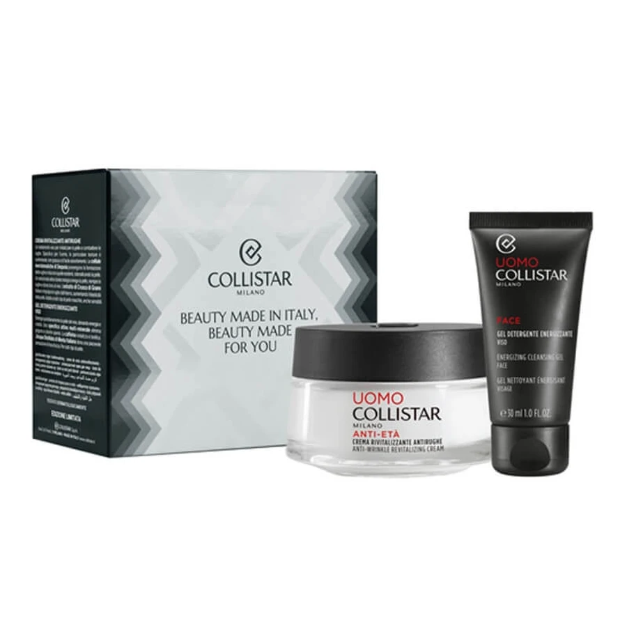 Collistar cofanetto uomo rivitalizzante - crema anti-età rivitalizzante 50 ml +gel detergente energizzante 30 ml