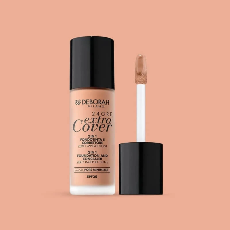 Deborah 24-Hour Extra Cover - 2-in-1 foundation en concealer SPF 20 - nr. 04 Apricot