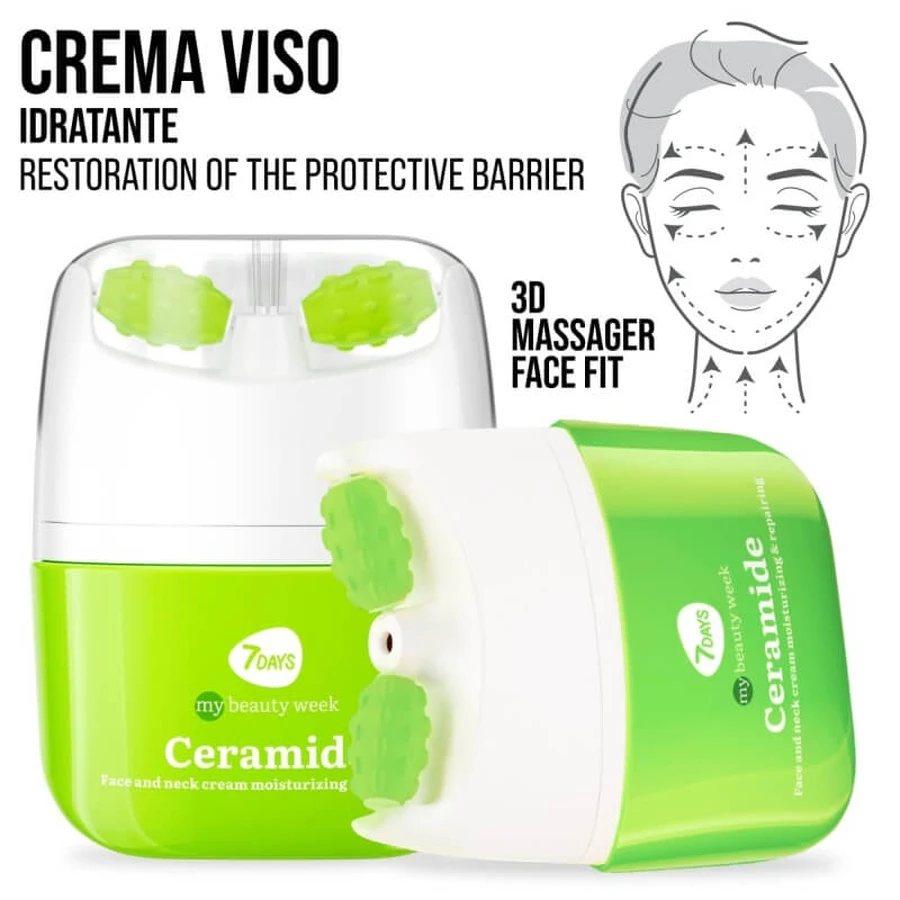 7days Ceramide - Crème hydratante et raffermissante pour le visage avec appareil de massage, 40 ml