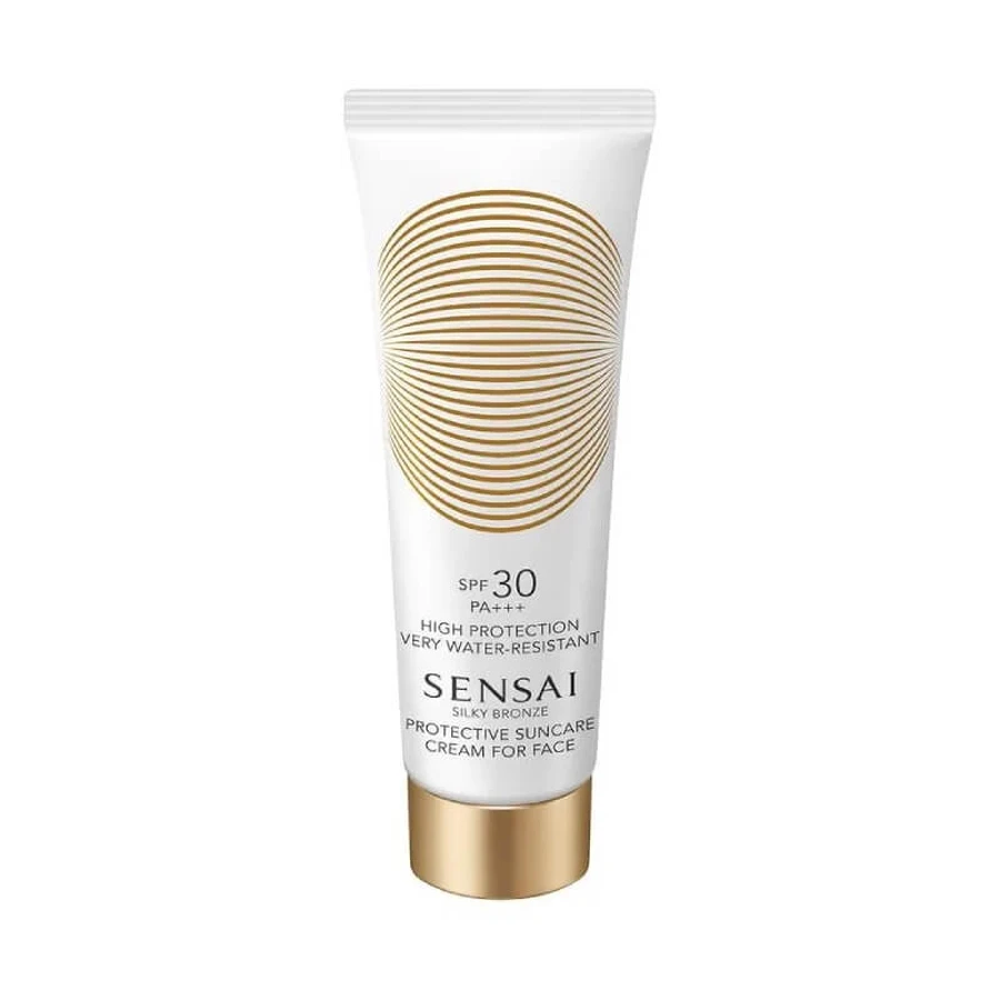 Kanebo Sensai Silky Bronze, crème solaire pour le visage résistante à l'eau, SPF 30, haute protection, 50 ml
