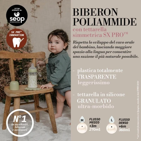 Suavinex Poetry – Babyflasche aus Kunststoff mit Silikonsauger (SX Pro, Rosa), 360 ml
