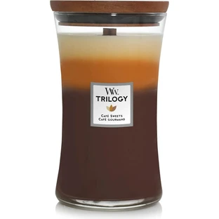 Woodwick Trilogy - Café Sweets - Grote geurkaars, 609 g