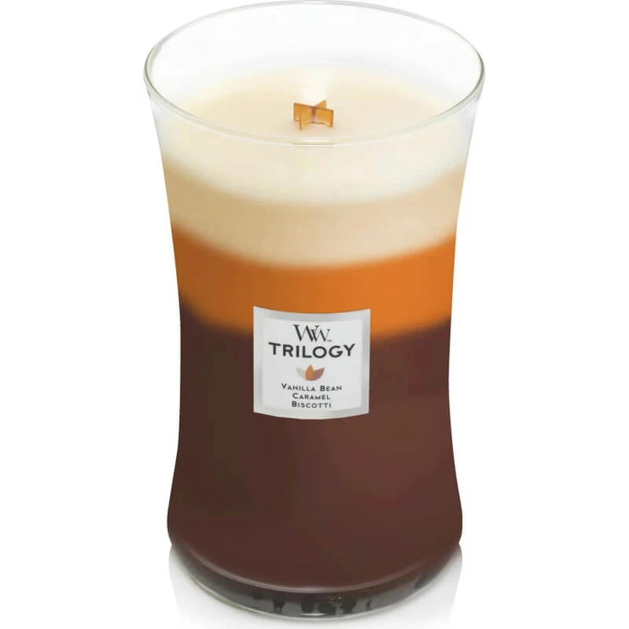 Woodwick Trilogy - Café Sweets - Grote geurkaars, 609 g