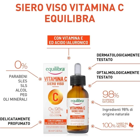 Sérum visage à la vitamine C Equilibra, 60 ml