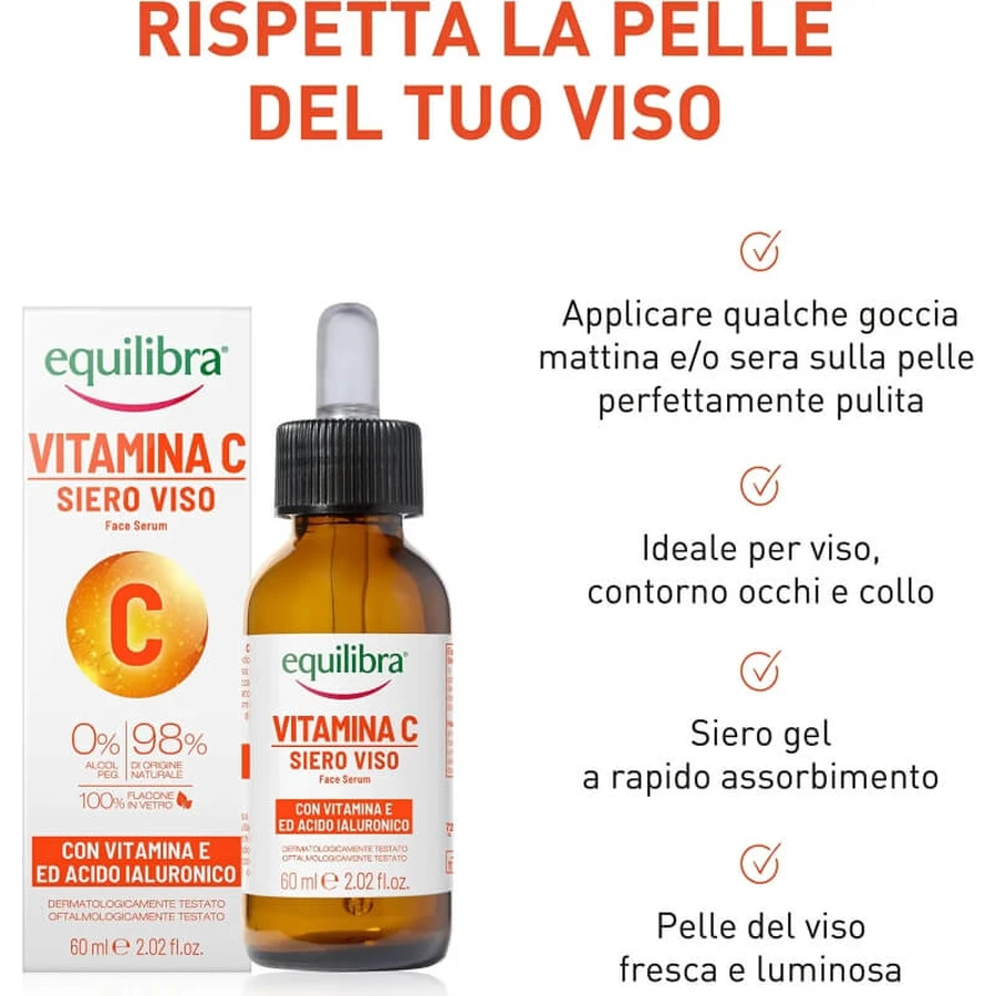 Sérum visage à la vitamine C Equilibra, 60 ml
