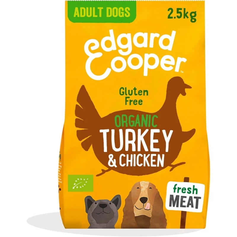 Edgard & Cooper Adult Turkey & Chicken – Compleet voer voor volwassen honden, 2,5 kg