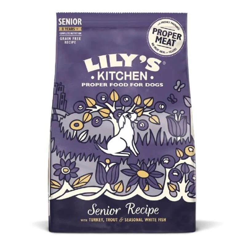 Lily's Kitchen Senior Recept met kalkoen, forel en witvis – Compleet hondenvoer, 2,5 kg