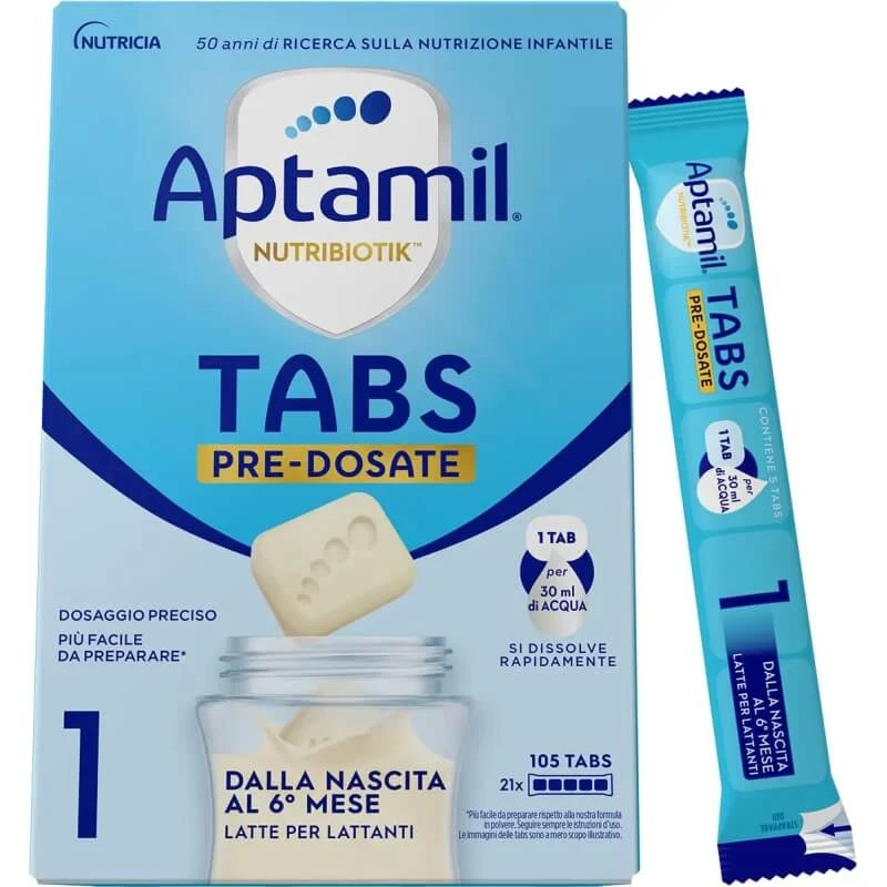 Aptamil Nutribiotik tabs 1 – Zuigelingenvoeding voor 0–6 maanden, 21 zakjes