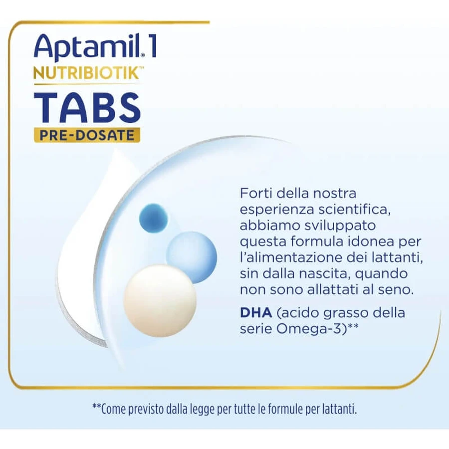 Aptamil Nutribiotik tabs 1 – lapte pentru nou-născuți 0-6 luni, 21 pliculețe