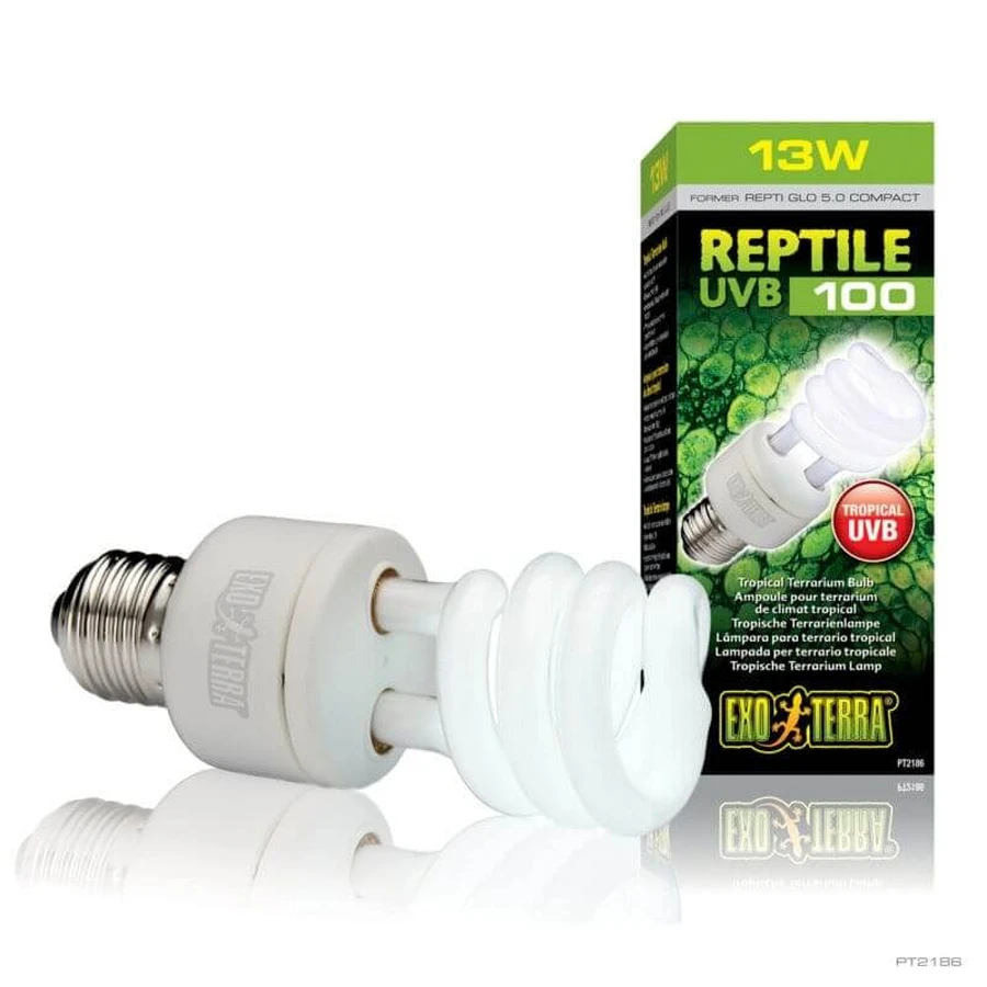 Exo Terra Pt2186 Repti Glo 13W-5.0 - Single lamp for tropical reptiles, 30 cm coverage
