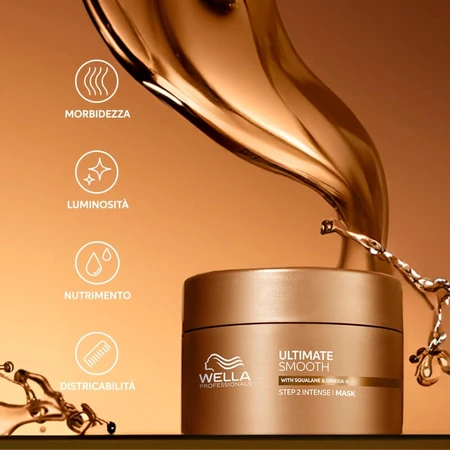 Wella Ultimate Smooth Schritt 2 – Intensivkur für trockenes und krauses Haar, 150 ml