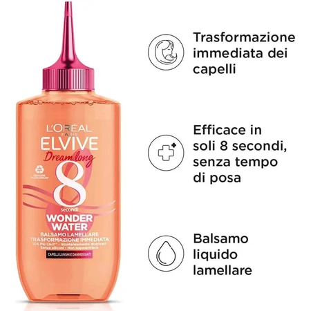 Elvive Dream Long Wonder Water - Acondicionador lamelar de transformación instantánea, 200 ml