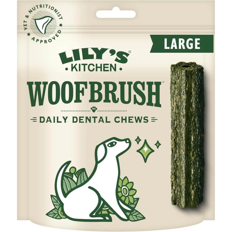 Lily's Kitchen Woofbrush - 7 tandverzorgingssnacks voor grote volwassen honden, 74 g