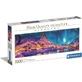 Clementoni Panorama: Noapte colorată peste Insulele Lofoten – puzzle de 1000 de piese