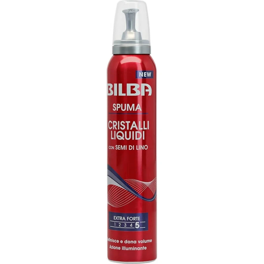 Bilba Spuma cu semințe de in și cristale lichide, fixare extra puternică, 200 ml