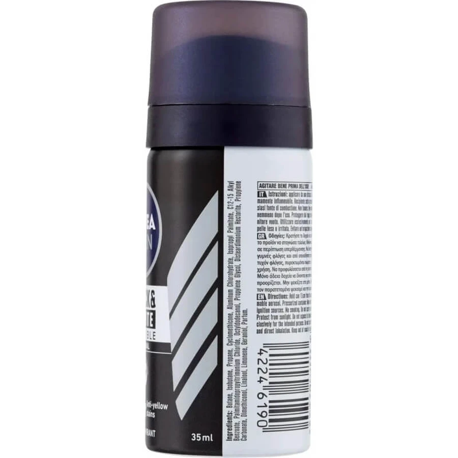Nivea for Men Invisible Black &amp; White 48h - Travel-Size Deodorant, 35 ml