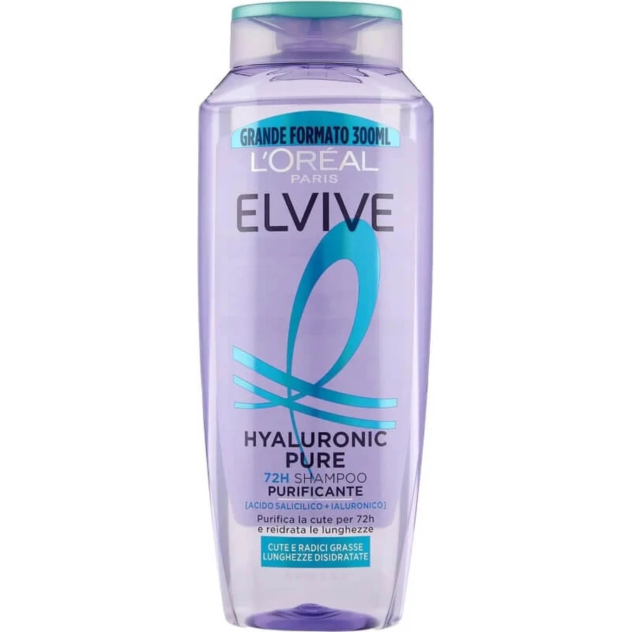 Elvive Hyaluronic Pure 72h – Reinigendes Shampoo 300 ml