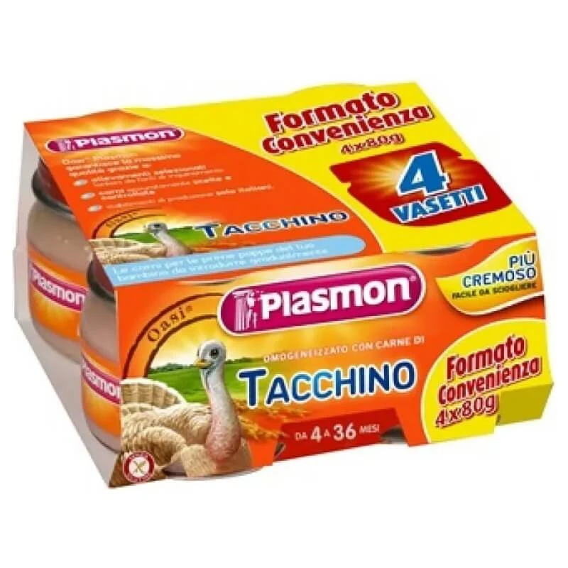 Plasmon Gehomogeniseerde kalkoen met granen 4x80 g
