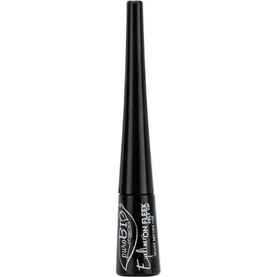 Purobio On Fleek Brush Tip – półmatowy eyeliner – intensywna czerń: ceny i cechy