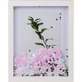 Out of the Blue: Zilverkleurige houten fotolijst met bloemen en glitters, 13x18 cm