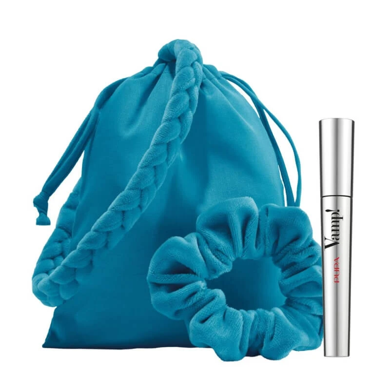 Pupa Vamp! Verleiding, Ogen en Stijl-set - Vamp! Extra Black Mascara + haarband + haarelastiekje + clutch