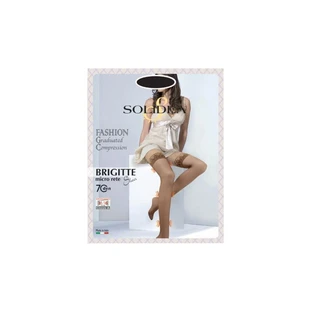 Solidea Brigitte Micro Sheer Mesh - 70 denier (12/15 mmHg) hold-ups met graduele compressie, maat L, brons