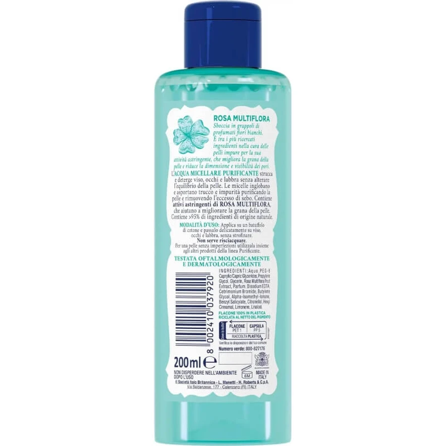 Agua de rosas purificante - Agua micelar para pieles con tendencia a las imperfecciones, 200 ml