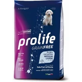 Prolife Getreidefreies Welpenfutter „Sensitive“ mit Seezunge und Kartoffeln – Alleinfuttermittel für empfindliche Welpen (mittelgroße/große Rassen), 2,5 kg