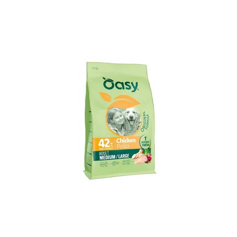 Oasy Original Formula Adult Medium-Large Chicken - Compleet droogvoer voor volwassen middelgrote en grote honden, 2 kg