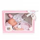 Poupée Moni Trade blanche et rose avec accessoires, 36 cm