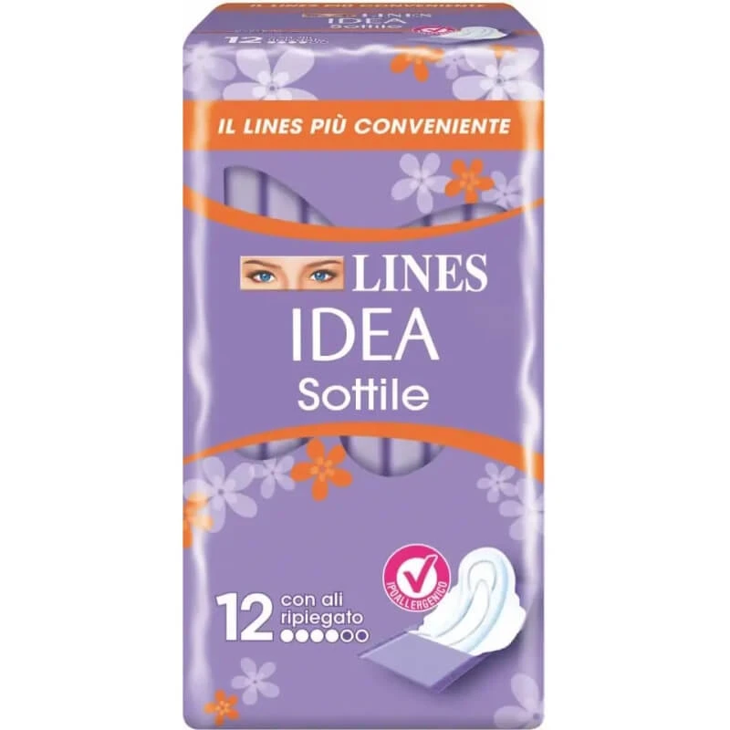 Lines Ultra-Thin - 12 dagverbanden met gevouwen vleugels