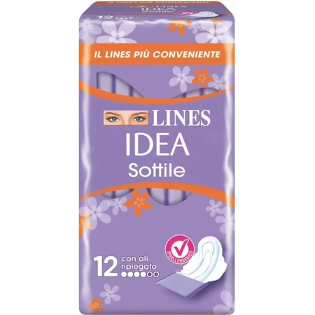 Lines Ultra-Thin - 12 dagverbanden met gevouwen vleugels