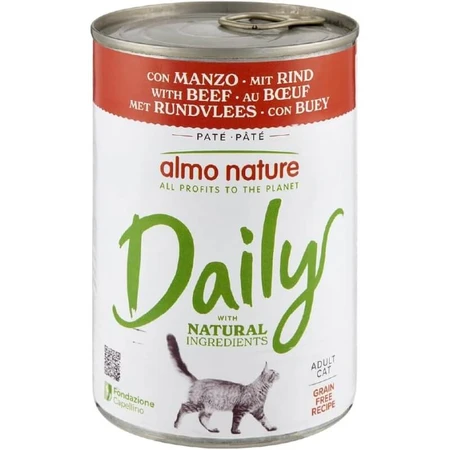 Almo Nature Daily Adult Cat Beef - Volledig voer voor volwassen katten, 400 g