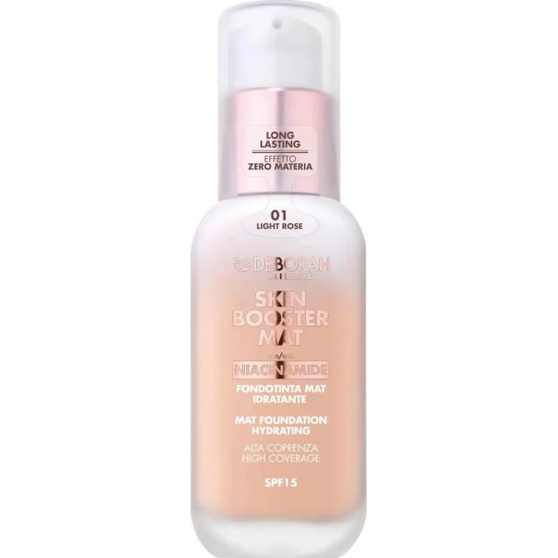 Deborah Skin Booster Matte SPF 15 - Hydraterende matte foundation - Nr. 01 Light Rose