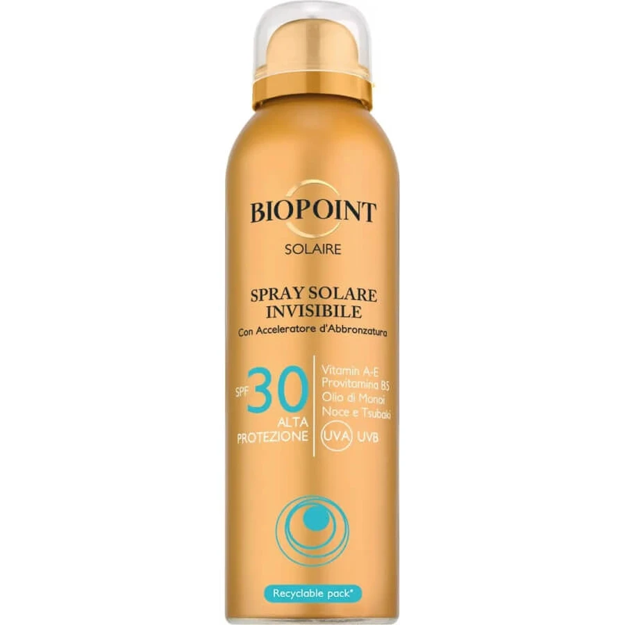 Biopoint, protector solar SPF 30 en spray invisible, alta protección, 150 ml
