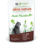 Almo Nature Anti-Hairball Bœuf et Poulet - Aliment humide complet pour chats adultes, 6 x 70 g