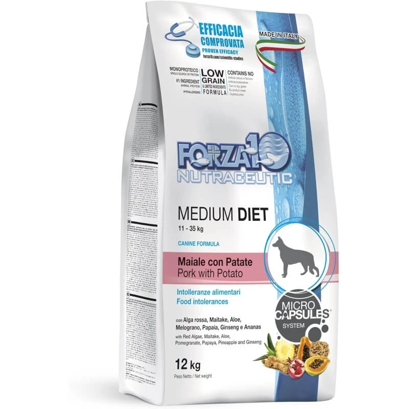 Forza10 Mono Diet Adult Varkensvlees met Aardappelen - Dieetvoeding voor volwassen honden, 1,5 kg