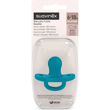 Suavinex Color Essence – Silikon-Schnuller für 6–18 Monate – Ozeanblau