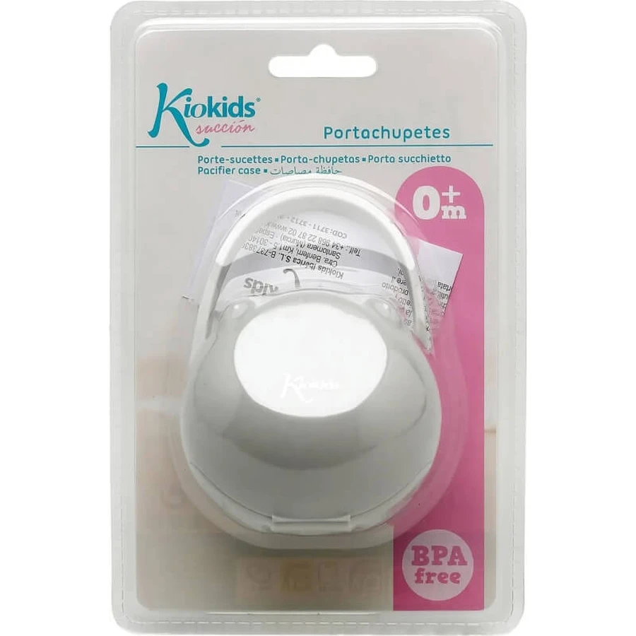 Porte-tétine Kiokids avec clip 0 mois et plus - Gris