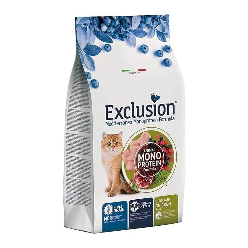 Exclusion Mediterraneo Noble Graincat Chicken - Compleet natvoer voor gesteriliseerde of gecastreerde katten, 300 g