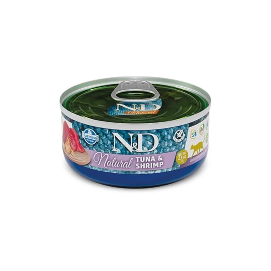 Farmina N&amp;d Natural Thon et crevettes - Aliment complémentaire pour chats adultes, 70 g