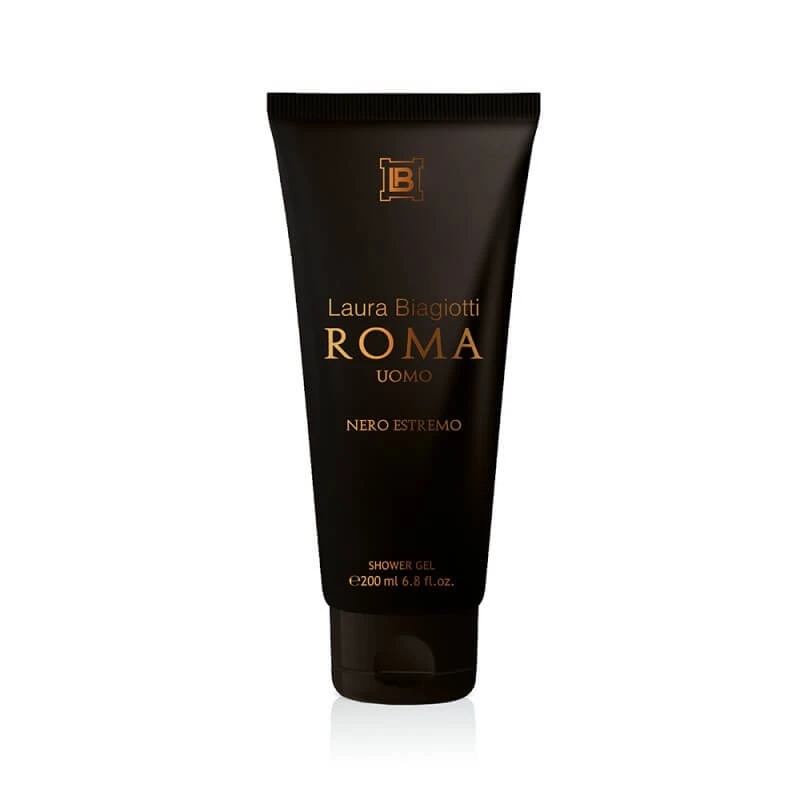 Laura Biagiotti Roma "Estremo" voor heren, zwart - douchegel 200 ml