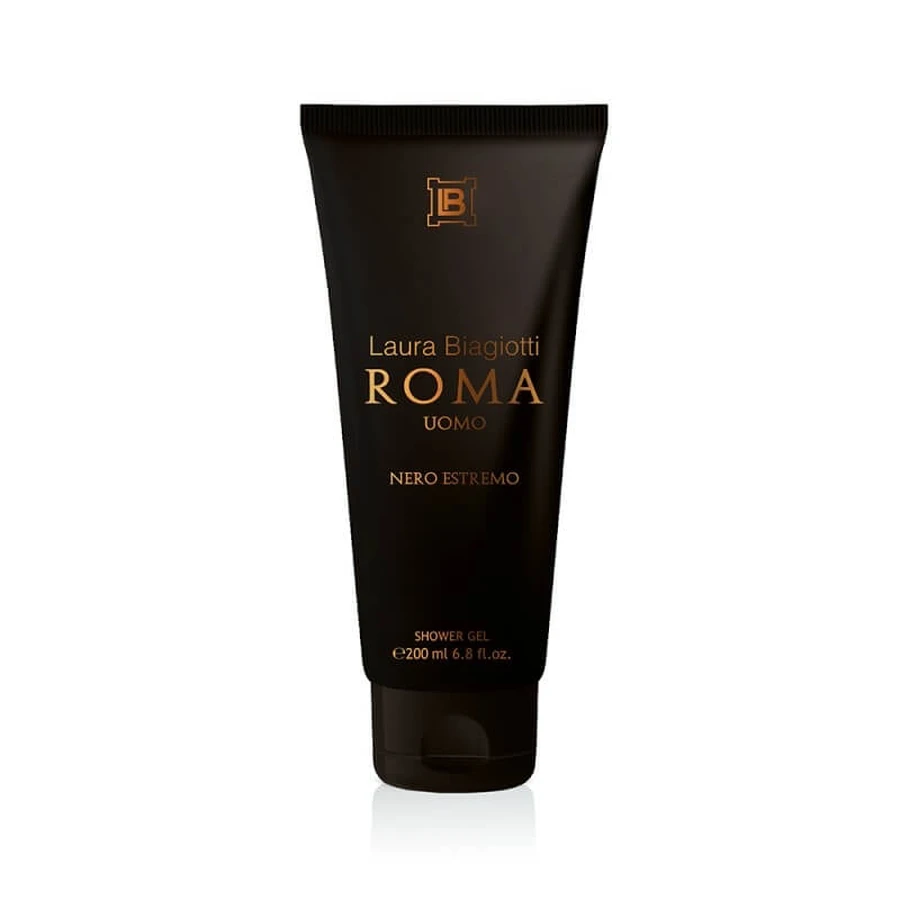 Laura Biagiotti Roma "Estremo" voor heren, zwart - douchegel 200 ml